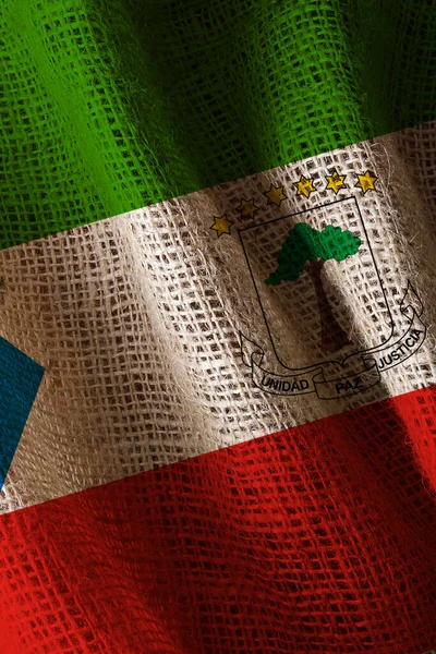 Close Photograph Flag Equatorial Guinea — Stock Photo, Image