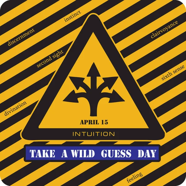 Attention Take Wild Guess Day Industrial Holiday Symbol — Stock Vector