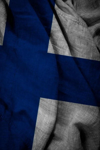 State Flag Coarse Fabric Finland — Stock Photo, Image