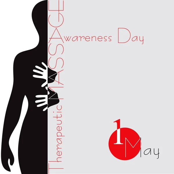Maj Datum Affisch Terapeutisk Massage Medvetenhet Dag — Stock vektor
