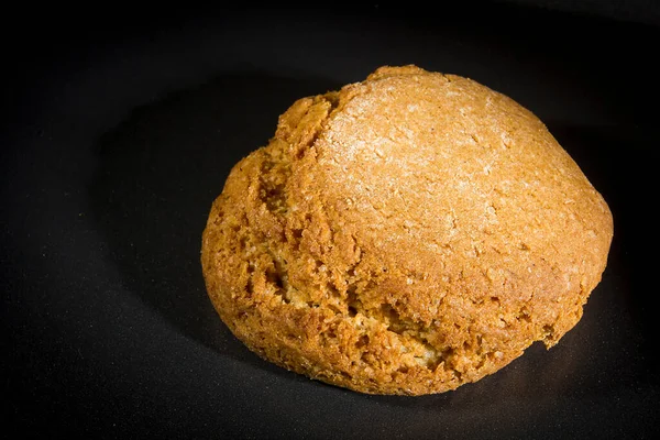 Crispy Oatmeal Cookies Black Background — Stock Photo, Image