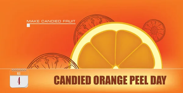 Tarjeta Postal Para Evento Del Día Mayo Candied Orange Peel — Vector de stock