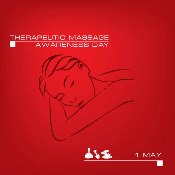 Vårda Din Hälsa Terapeutisk Massage Medvetenhet Dag — Stock vektor