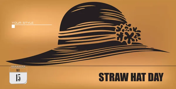 イベントのポストカード Straw Hat Day — ストックベクタ