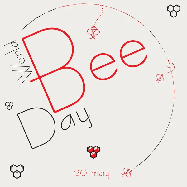 海报世界蜜蜂日 世界假日 五月二十日 — 图库矢量图片