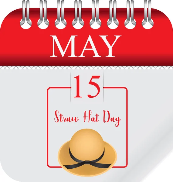 日期更改时穿孔的日历 可能是草帽日 — 图库矢量图片