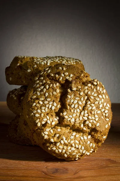 Galletas Crujientes Avena Sobre Fondo Negro —  Fotos de Stock