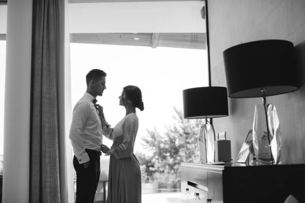 Coppia Amorevole Hotel Honeymoon Just Sposato Concetto Luna Miele Relazioni — Foto Stock