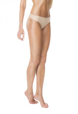 Sağlıklı kadının bacağımdan vurdu izole bej kayış