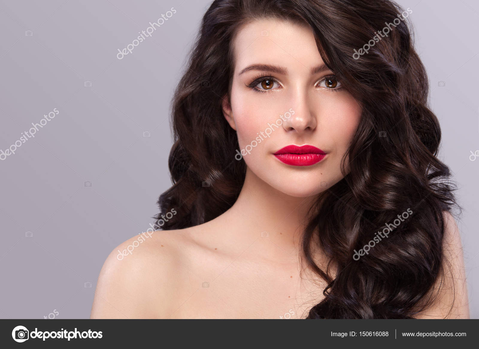 Sexy Girl With Long And Shiny Wavy Hair Beautiful Model
