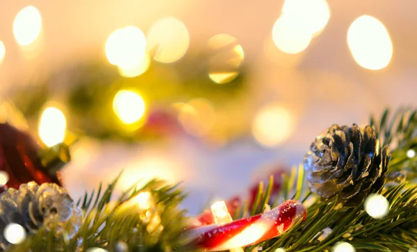 Fir julgran med ljus — Stockfoto