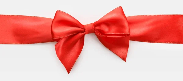 Red satin bow — Stock Photo, Image