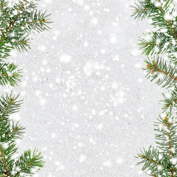 雪中闪闪发光圣诞或新年背景 — 图库照片