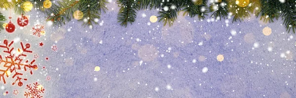 Nový rok pozadí na sněhu — Stock fotografie