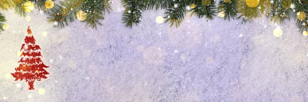 Новый год фон на снегу — стоковое фото