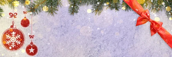 Nya året bakgrund på snö — Stockfoto
