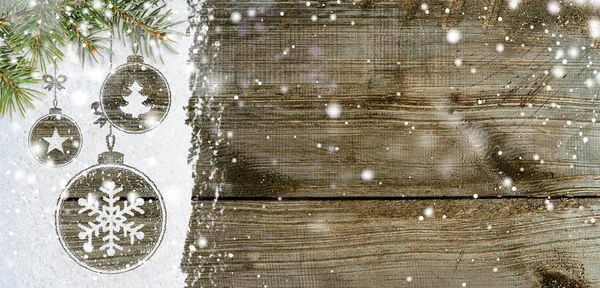 Nuovo sfondo anno sulla neve — Foto Stock