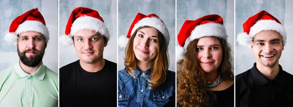 Personnes portant le chapeau de Père Noël — Photo