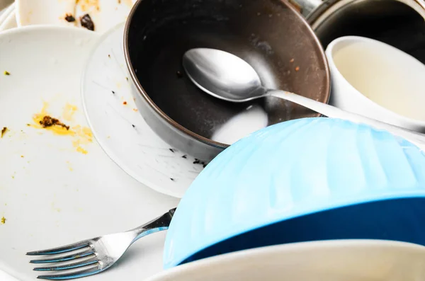 Dirty dishes in a sink — Stock Photo, Image