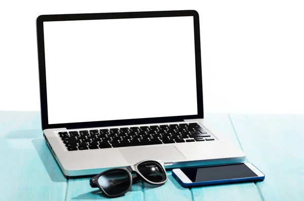 Modern laptop computer, top view — Stock Photo, Image