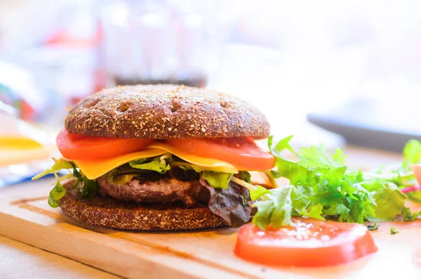 DIY nötkött burger — Stockfoto