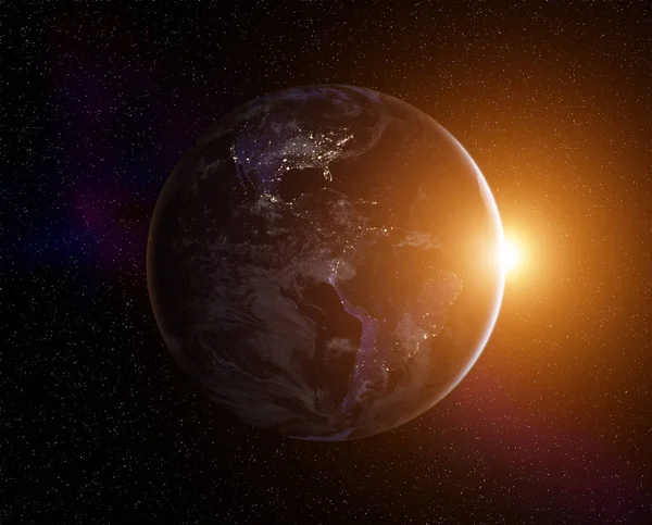 Planeta Terra nascer do sol — Fotografia de Stock