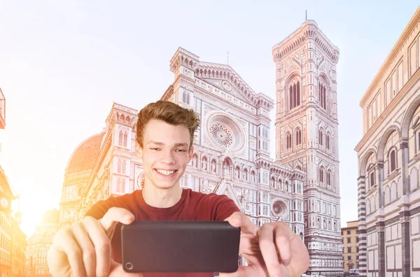 Fare selfie a Firenze — Foto Stock