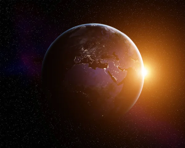 Dünya gezegeninin gündoğumu — Stok fotoğraf