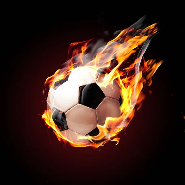 Voetbal in brand — Stockfoto