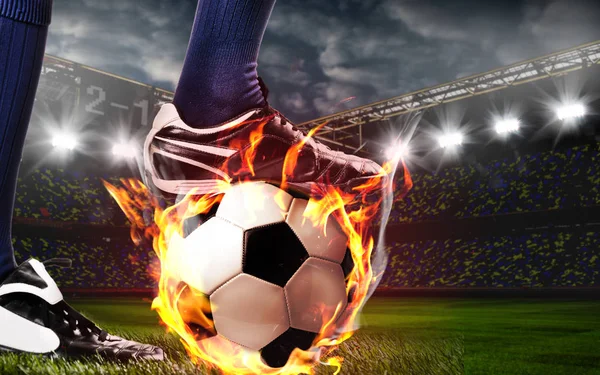 Legs of soccer or football player — Stock Photo, Image