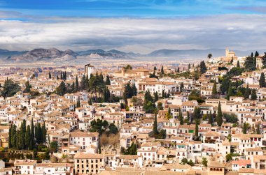 Granada görünümü Andalucia, İspanya'ya