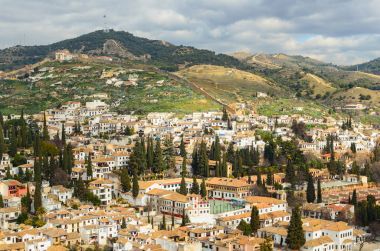 Granada görünümü Andalucia, İspanya'ya