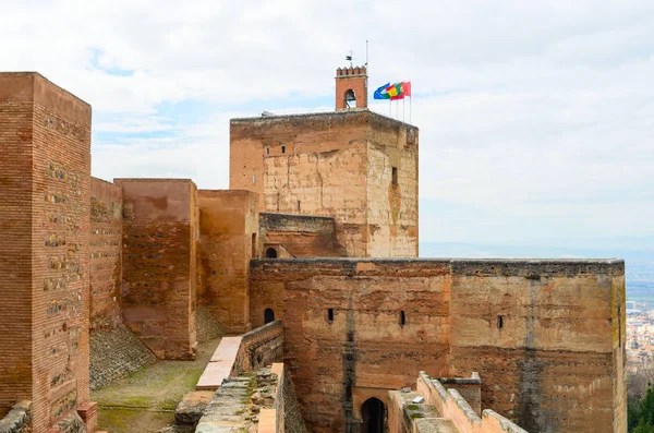 Φρούριο προβολή ημέρας Αλάμπρα, Γρανάδα, Espana — Φωτογραφία Αρχείου