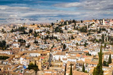 Granada görünümü Andalucia, İspanya'ya