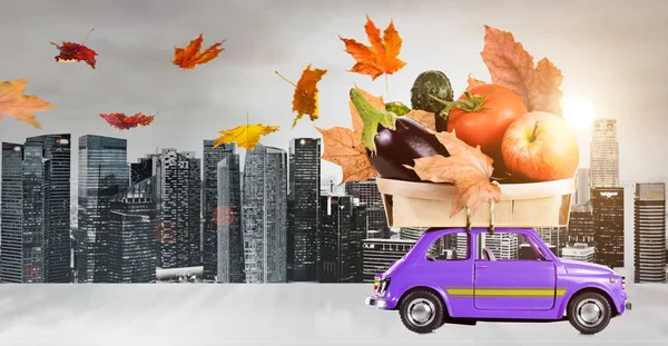 Autumn food delivery — Stock Photo, Image