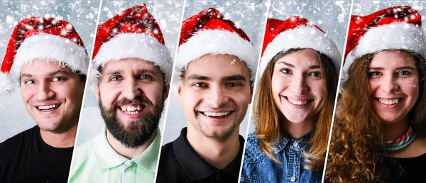 Gente con sombrero de Santa — Foto de Stock