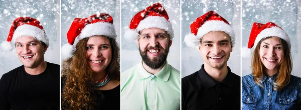 Mensen dragen KERSTMUTS — Stockfoto