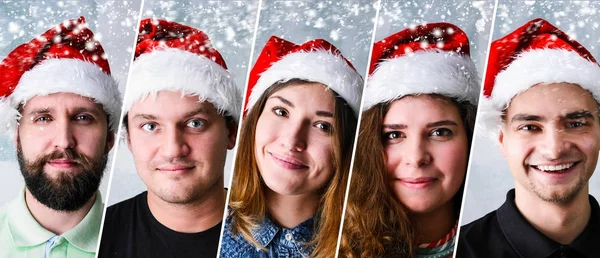 Persone con il cappello di Babbo Natale — Foto Stock