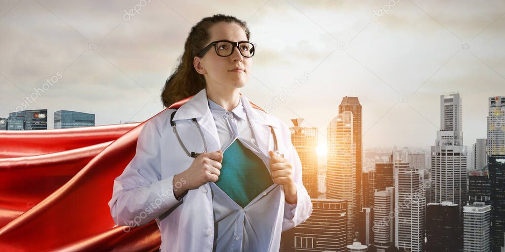 Heroic doctor fighting with epidemic