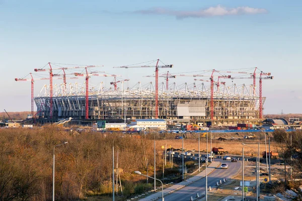 Costruzione del nuovo stadio di calcio a Rostov-sul-Don. Russia — Foto Stock