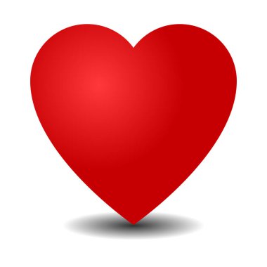 Beyaz arka planda kırmızı kalp