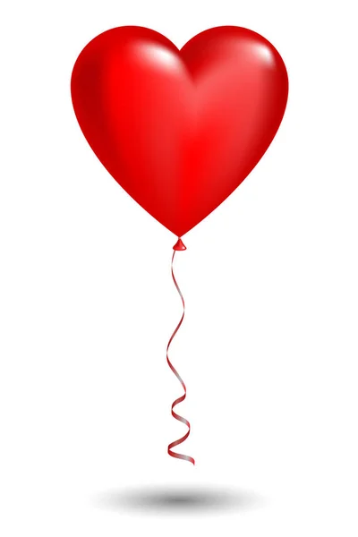Vector red balloon in form of heart — Stock Vector