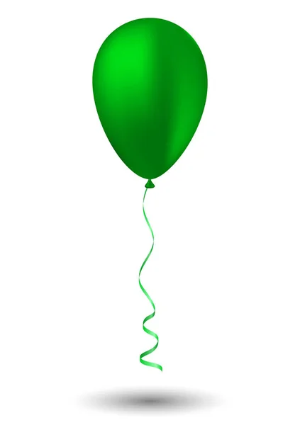 Grön ballong på vit bakgrund — Stock vektor