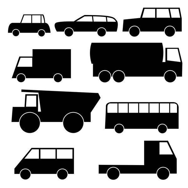 Набор иконок с колесными транспортными средствами
