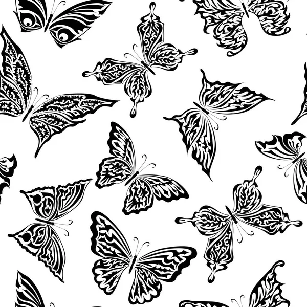 Padrão sem costura com borboletas —  Vetores de Stock