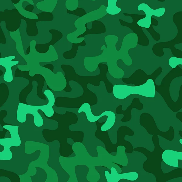 Patrón de camuflaje sin costuras en tonos verdes — Vector de stock