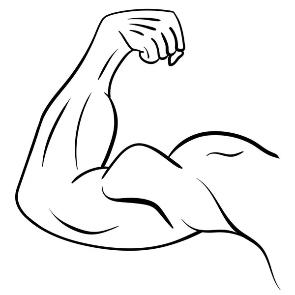 Braccio maschile forte. Simbolo di Potere e Muscolo — Vettoriale Stock