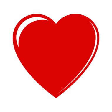 Beyaz arka planda kırmızı kalp