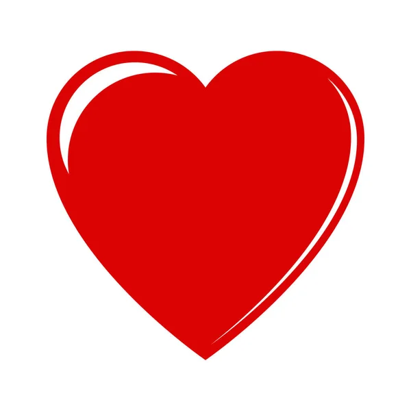 Corazón rojo sobre un fondo blanco — Vector de stock