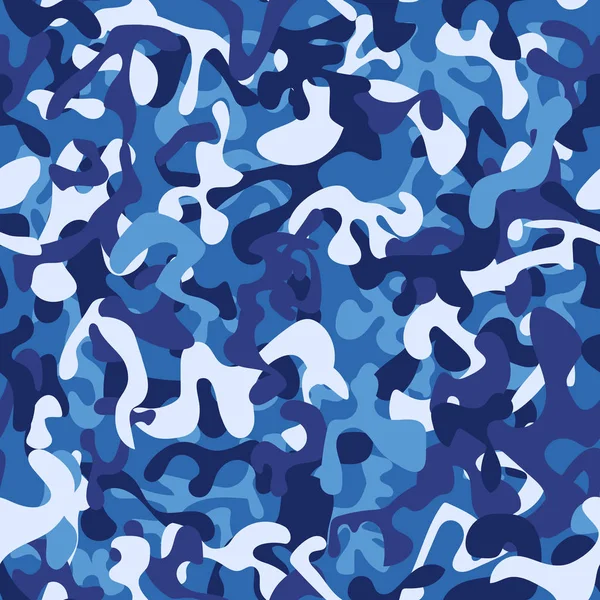 Camuflaje azul sin costuras — Vector de stock